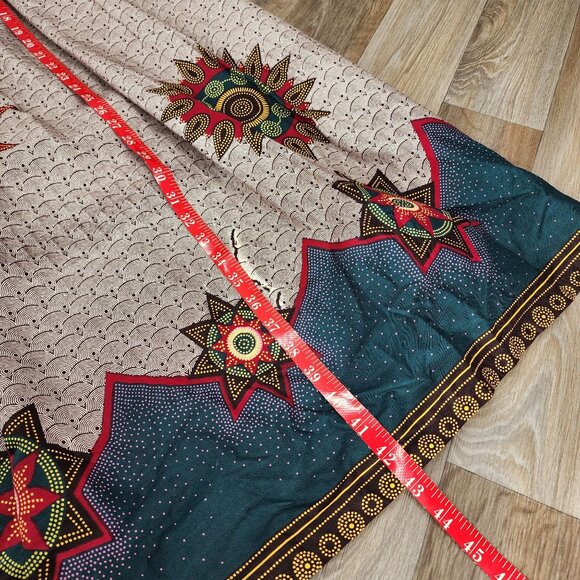 The African Shop Women's Size 18 Multicolor Ethnic Print Zip Full Maxi‎ Skirt - Picture 10 of 11